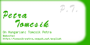 petra tomcsik business card